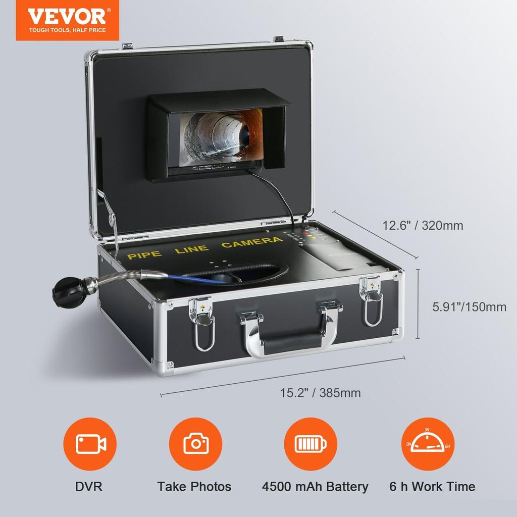 Sewer Camera Pipe Inspection Camera 165ft Drain Camera with 7-inch Screen