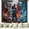 Kratos God Of War Wall Tapestry Aesthetic Wall Hanging Printed Fabric Blanket Decorative Tapestries for Bedroom Living Room Home Decor