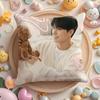 Kpop AAteez CChoi San Cushion Cover Plush Fabric Soft DoubleSided Printed Sofa Warm Winter Home Gift Pillow Cover