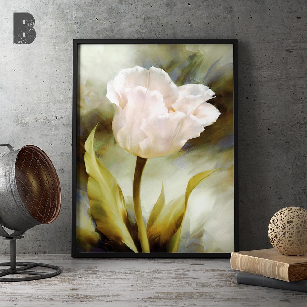Modern Design 6 Styles of Flower Oil Painting Wall Poster Vintage Wall Art Canvas Living Room Mural Gift Bathroom Living Room Decoration