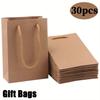 30pcs Kraft Gift Bags with Handles for Presents, for Valentine's Day, Shopping, Retail, Christmas, Jewellery, Birthday, Wedding, Party Gift Packaging