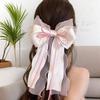 Lace Bow Ribbon Hair Clips Long Tails Ribbon Satin Hairpins Elegant Coquette Barrettes  Women Girls
