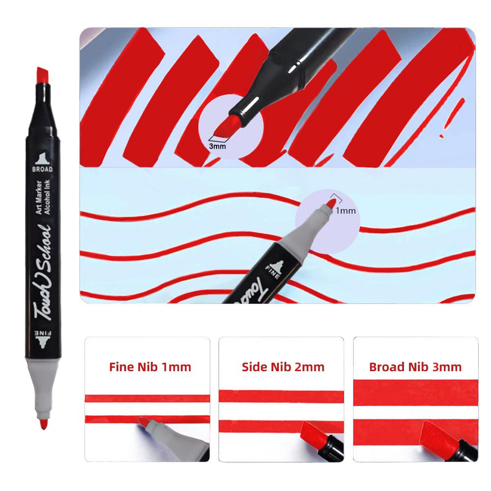 40/60/80/120 Random Colors Alcohol Markers Set Dual Brush Tip Permanent Art Markers for Book Painting Card Making Christmas Gift