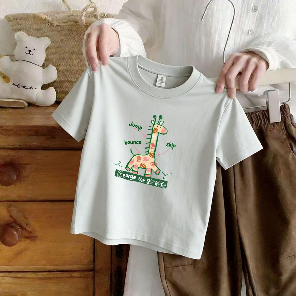 Baumwoll-Kurzarm-Sommertop im koreanischen Stil für Kinder - Atmungsaktiv, hautfreundlich, vielseitig.