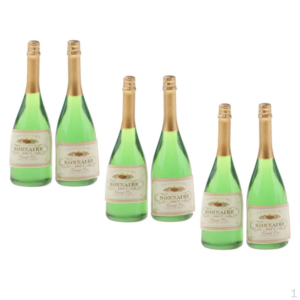 

6 шт. Миниатюрные бутылки вина для кукольного домика 1/12, игрушка, украшение для бара