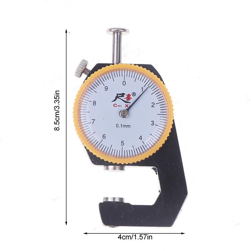 Leather Gauge Thickness 0-10Mm Accuracy 0.1Mm Dial Paper Meter Tester For Hollow Pipe Or Circular Tube Caliper Measuring Tool