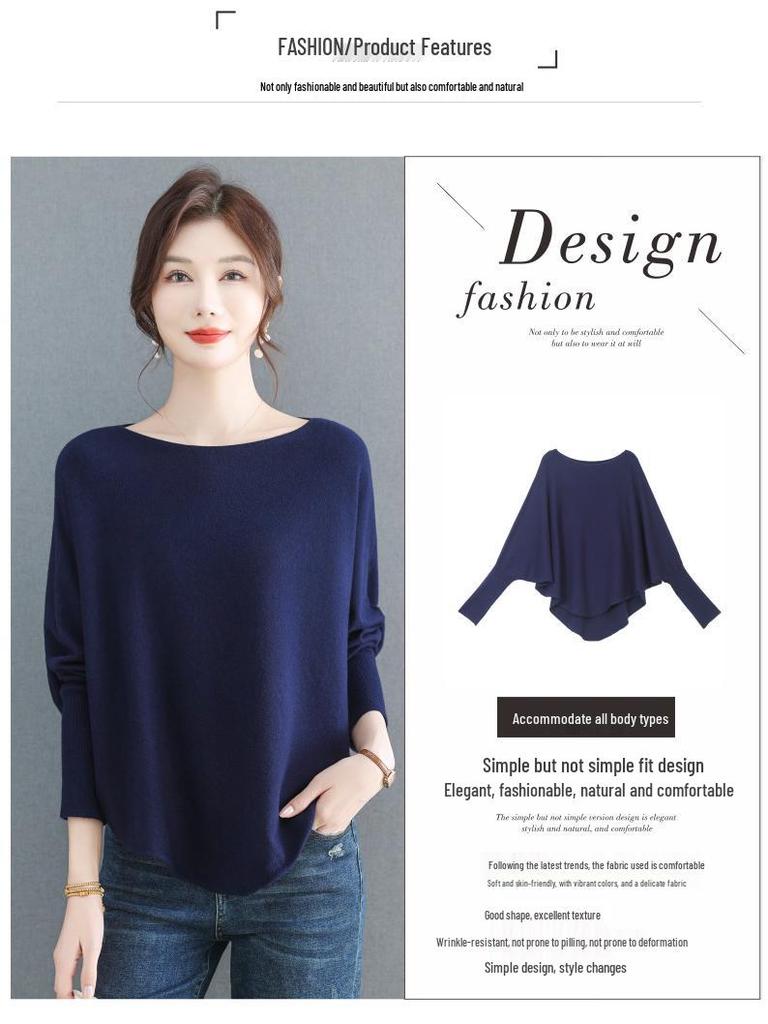 Übergroßer Fledermausärmel-Lockerer Pullover für Damen - Herbstkollektion 2025