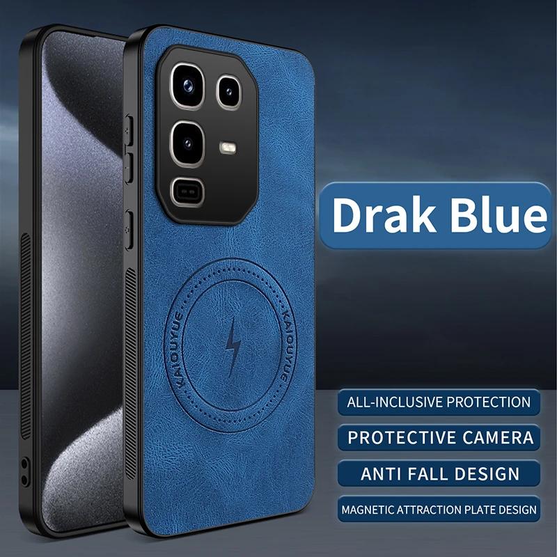 Magnetic Case For Infinix Note 50 Pro Plus Note50 4G 5G MagSafe Napa-textured PU Silicone Leather Back Cover Shockproof Bumper