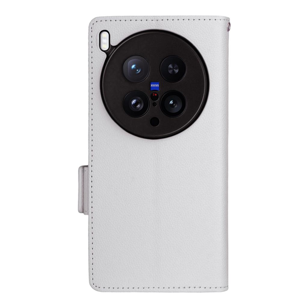 For vivo X200 Ultra 5G Case with Wrist Strap Litchi Texture PU Leather Wallet Phone Cover