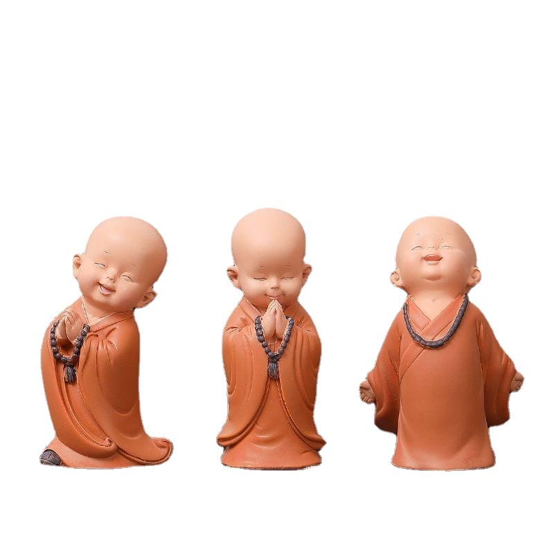 Mini Monk Living Room Resin Decoration Home TV Cabinet Porch Car Mounted Office Tea Table Decoration Handicrafts