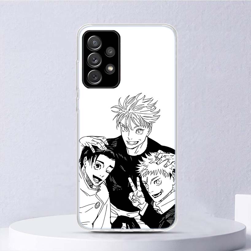 Black White Kaisen J-Jujutsu Soft Case For Samsung Galaxy A16 A15 A14 A13 A56 A55 A54 A53 Phone Cover A26 A36 A25 A35 A24 A34 A2