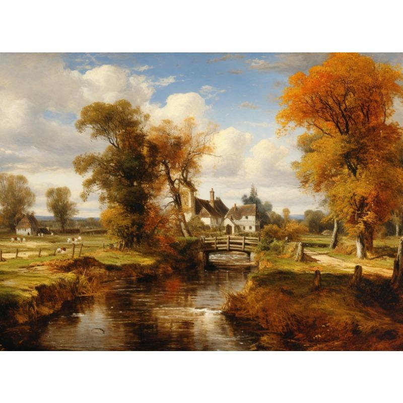 The Four Seasons Vintage Rural Scenery Posters and Prints Canvas Printing Wall Art Picture for Living Room Home Decoration