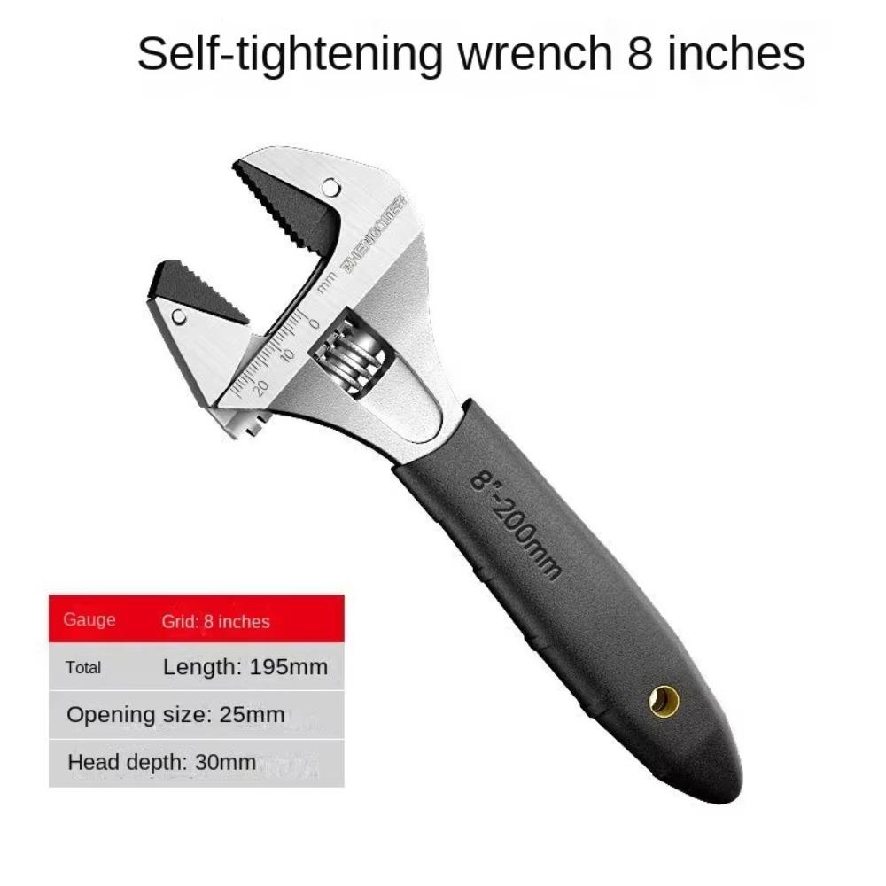 

8/10/12-дюймовый прочный регулируемый храповой ключ, самозатягивающийся универсальный ключ для ванной комнаты с нескользящей ручкой, инструмент для гаечного ключа