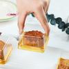 50Pcs Transparent Gold Square Plastic Dessert Egg-Yolk-Puff Box Mooncake Packaging Moon Cake Container for Baking Food Packing