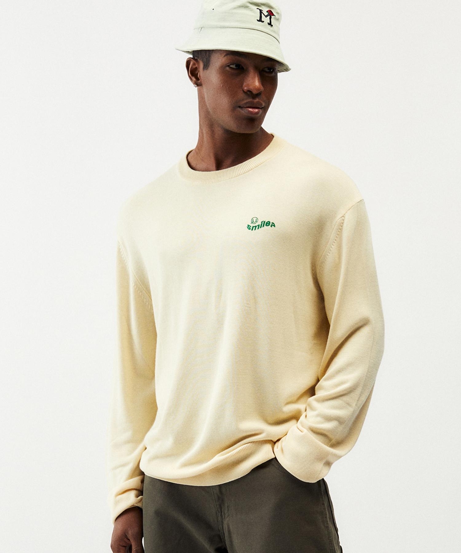 Mayol Smile Print Crew Neck Knit_Light Yellow L