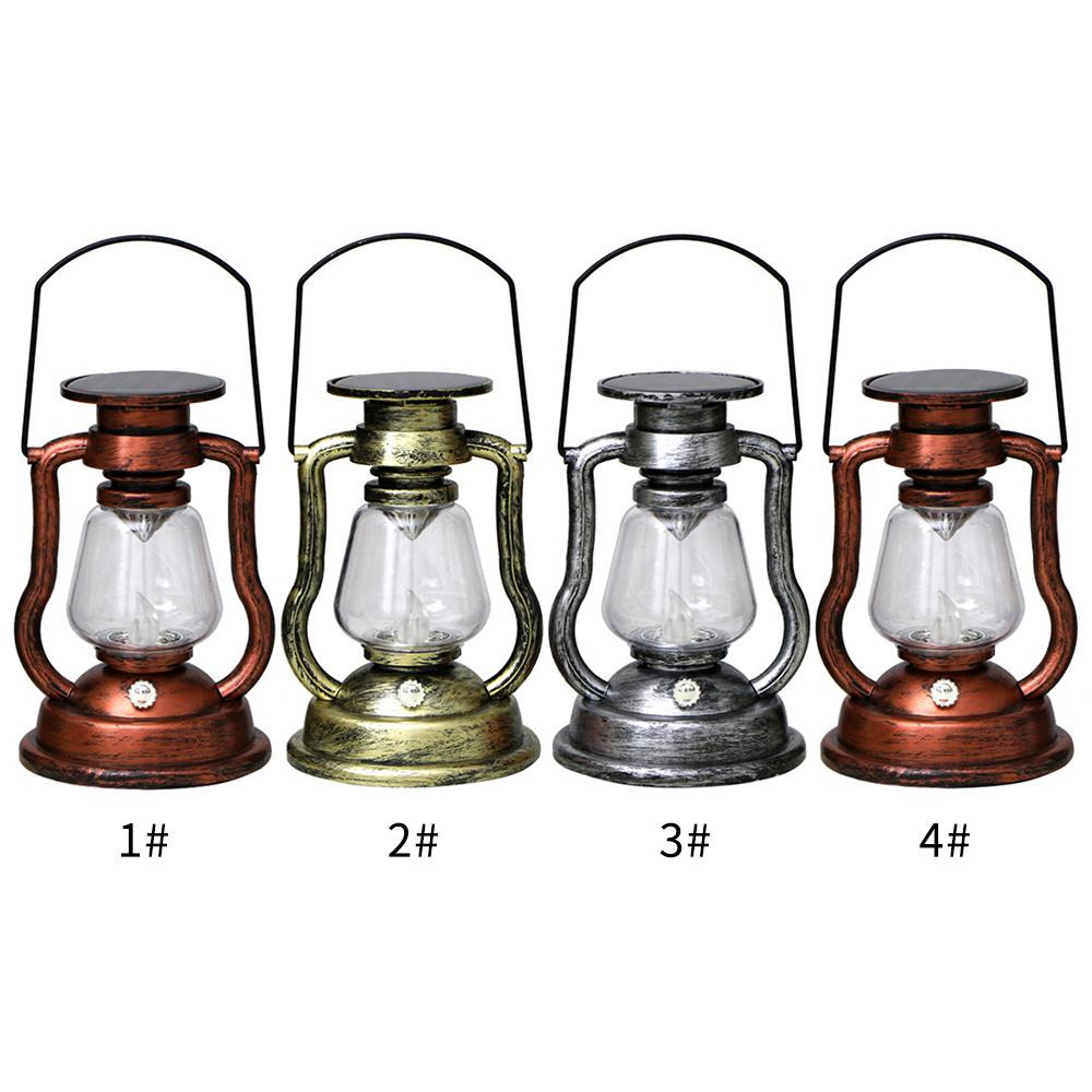 Solar Powered Hanging Candle Light Retro LEDs Oil Lamp Flickering Flameless Solar Lantern Outdoor