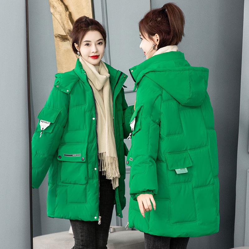 Down Padded Jacket Women Outerwear Winter Thicke Warm Parka Female Fashion Loose Length Down Cotton Jacket  Lady Overcoat