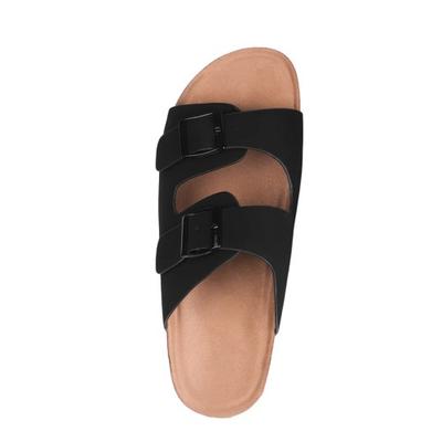 Womens/Ladies Willow Nubuck Buckle Detail Flat Sandals