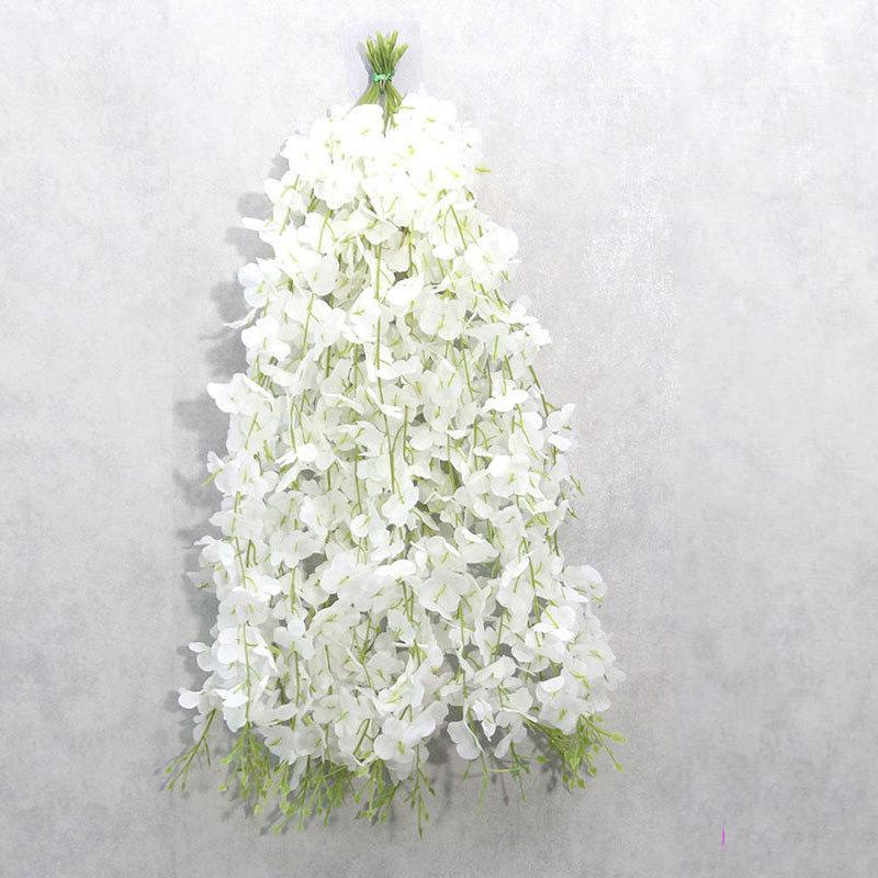 100CM Violet Artificial Flower Party Decoration Simulation Valentine S Day Wedding Wall Hanging Basket Flower Orchid Fake Flower
