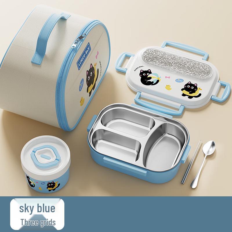 Cmaos Cartoon Microwaveable Stainless Steel Divided Lunch Box