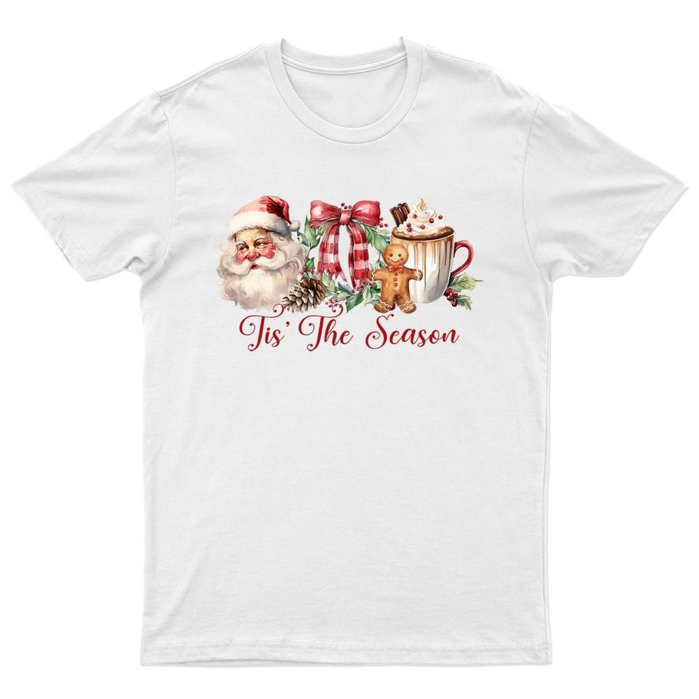 Tis The Season Christmas TShirt Unisex Gift Retro Seasonal Funny Xmas Santa i