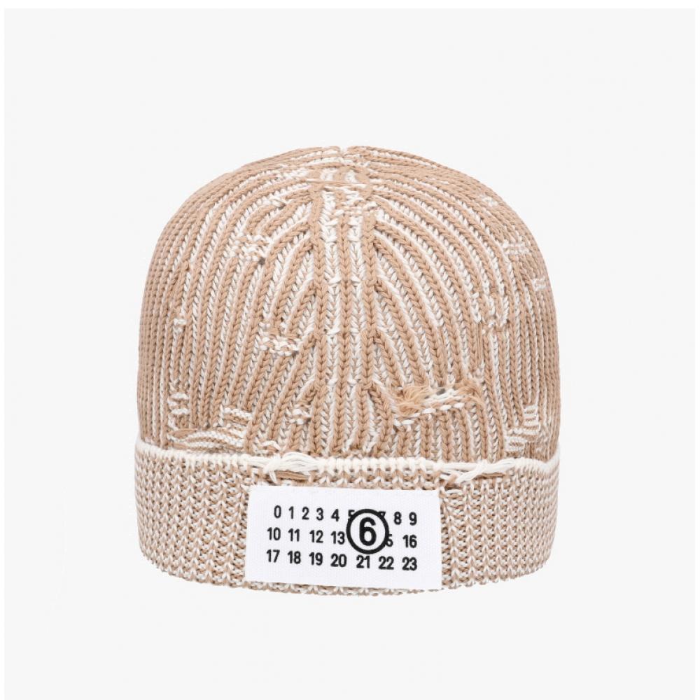 Maison Margiela Mm6 Logo Patch Ribbed Beanie S52tb0011 M13214