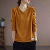 2025 Solid Color Long Sleeved T-shirt Women's Plus Size Women's Loose Base Shirt Top Trend