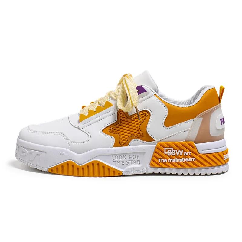 Mode Gelber Stern Chunky Herren Skateboard Turnschuhe rutschfeste atmungsaktive Männer Casual Sportschuhe Bequeme Mann trendige Turnschuhe
