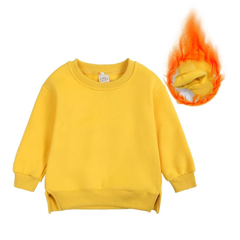 2026 Winter Autumn Hoodies Pullovers Kids Boys Girls Clothes Korean Baby Thicken Fleece Sweatshirt Children's Clothing 6M-7T