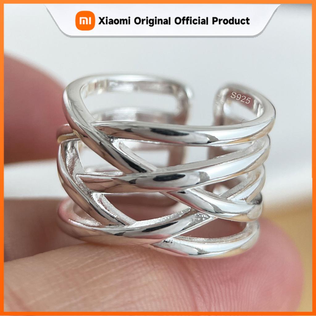 Xiaomi 925 Sterling Silver Rings for Women Couple Minimalist Handmade Simple Interware Ring Fine Jewelry Gift Prevent Allergy