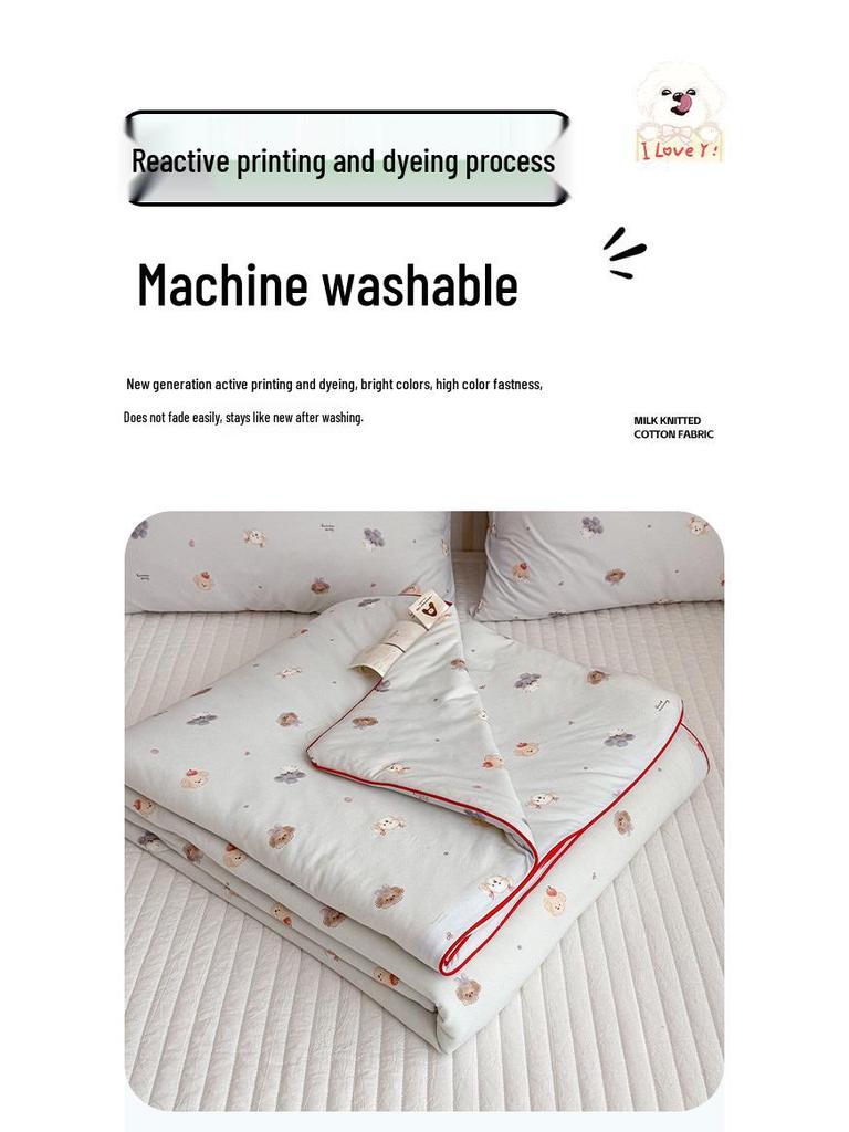 A-Class Milk Cotton Soy Fiber Summer Cool Quilt: Machine Washable for Dorms & Kids, Perfect for AC Use