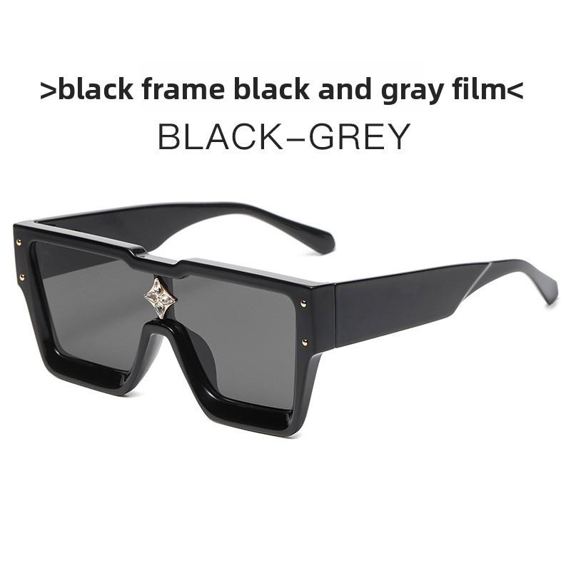 New Millionaire Sunglasses Pink Lens White Frame Uv400 Fashion Party Wear BlackFrameBlackGray