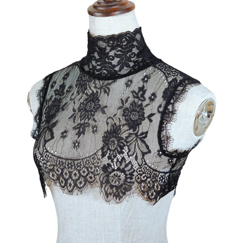 1 Pc Lady Shirt False Collar Lace Detachable False Faux Collar Cuff Choker Tie Korean Style Hollowed-Out Collar