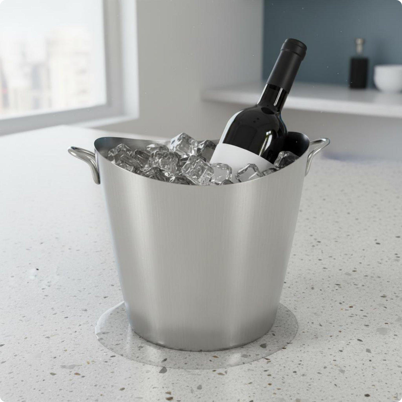 Stainless Steel Ice Bucket Nordic Style Beverage Chiller HighEnd Design Modern Tub