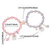2 Pezzi Clip Magnetica Abbinate Braccialetti Carino Cartone Animato Gatto Ciondolo Elastico Acrilico Perla Sintetica Perline Braccialetti dell'Amicizia