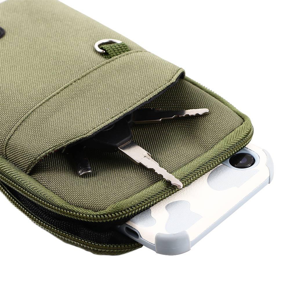 Single/Double Layer Nylon Colth Belt Waist Bag Men Phone Pouch Waist Fanny Pack Mobile Phone Bags