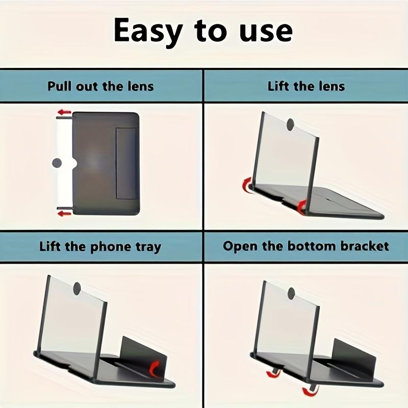 1 Adjustable Phone Holder, High-definition Desktop Magnifying Glass with Pull-out Design, Portable Phone Holder