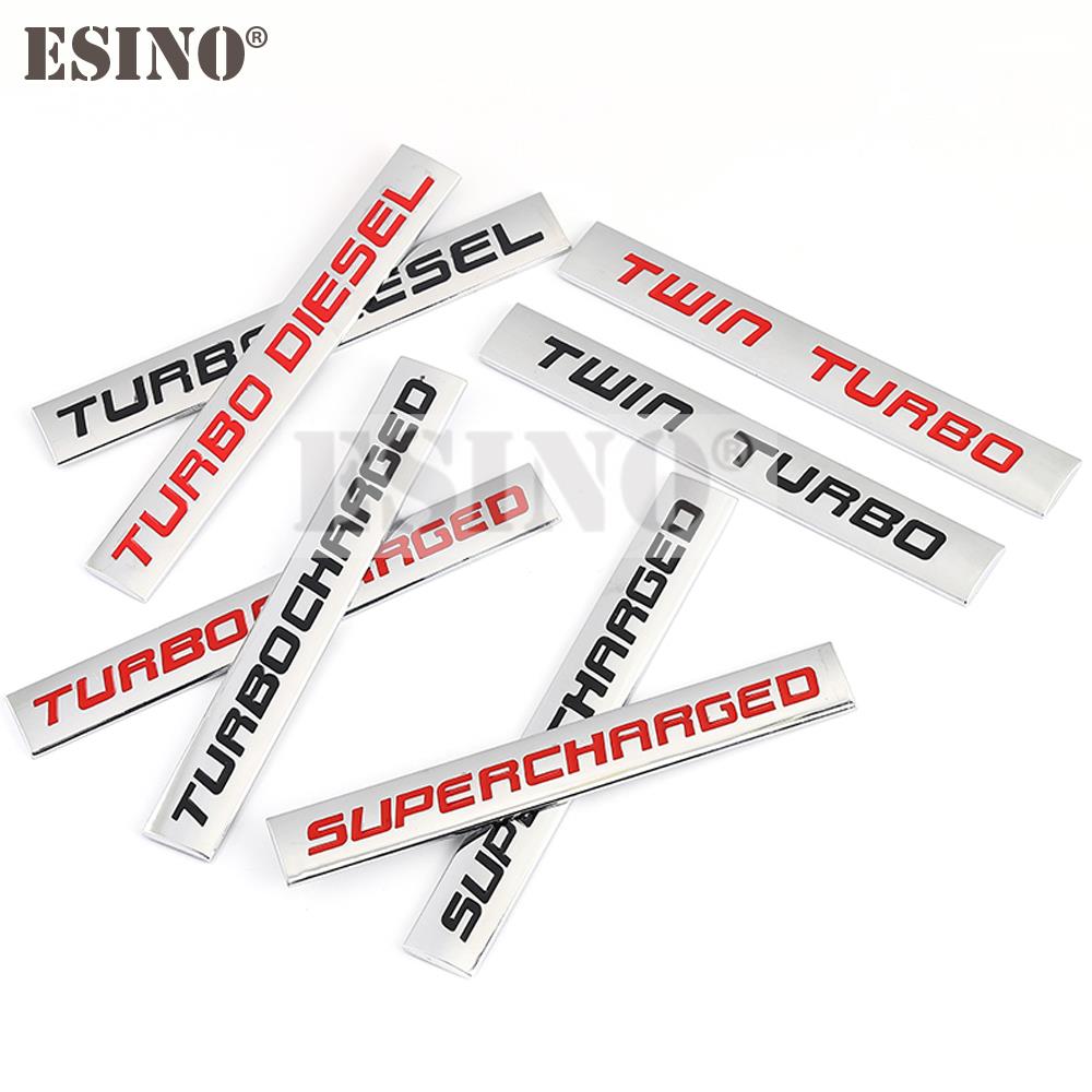 Car Styling Turbo Diesel Twin Turbo Turbocharged Supercharged 3D Metal Alloy Adhesive Emblem Sticker Car Body Badge
