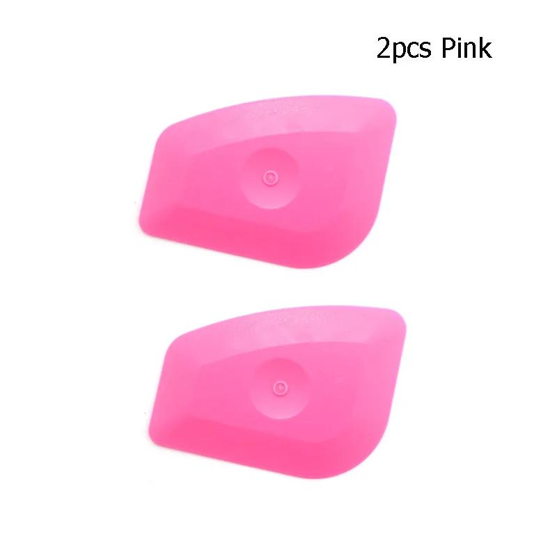 

2Pcs Vinyl Label Scraping Tool Soft Blue Squeegee Pink Hard Corner Trimming Scraper Car Stickers Remover Window Tint Tool