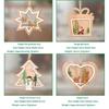 Wooden Christmas Hanging Ornaments 3D Hollow Design Cute Patterns For Home Party Holiday Decor