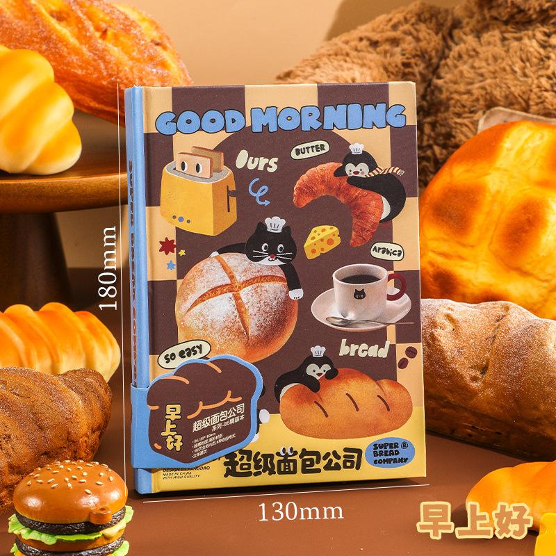 

B6 Super Bread Company Series Hardcover Cartoon Notebook Dowling Paper Inner Page Office Study Hand-drawn Handbook Ledger