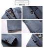 FHLHY Long Chesterfield Wool Business Jacket Men's Coat, Thick, Autumn/Winter