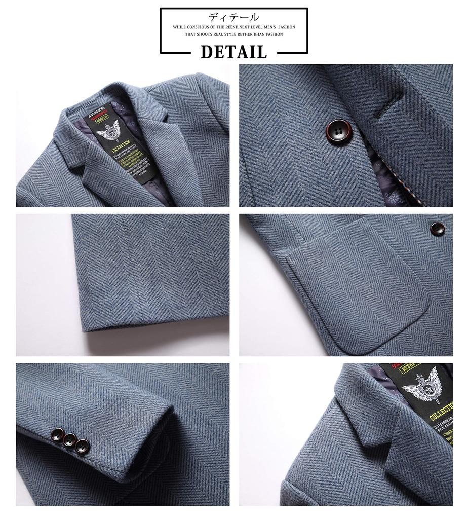 FHLHY Long Chesterfield Wool Business Jacket Men's Coat, Thick, Autumn/Winter