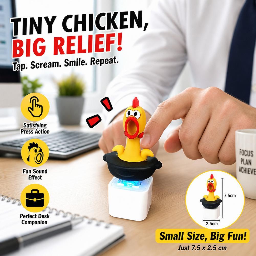 Creative Chicken Fidget Toy Keychain Rechargeable Keychain With Sound & LED Lights Funny Keyboard Clicker Stress Relief Toys