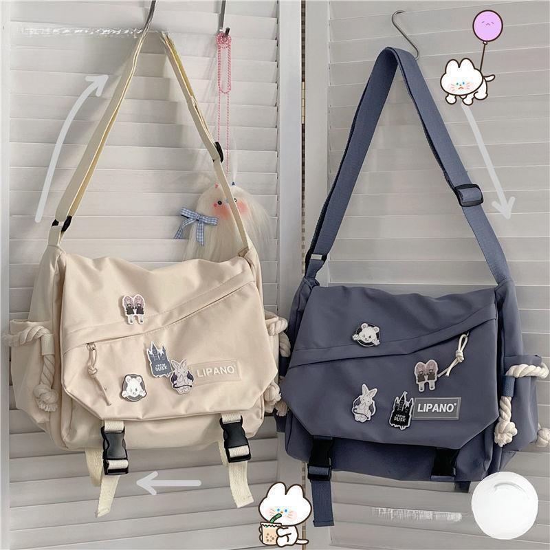 Hong Kong style bag versatile artistic Korean version street pography shoulder bag messenger bag student crossbody bag for ma