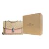Coach Lane 26 Monogram Flap Color Block Coated Canvas And Smooth Leather Satchel Chain Crossbody Shoulder Bag Medium Women Bags CJ861-SVVSB