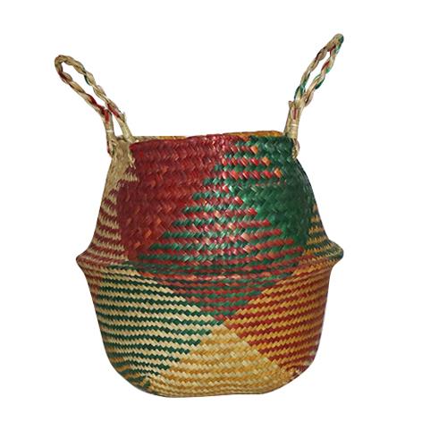 

Handmade Woven Planter Basket Straw Rattan Storage Basket Flower Pot Desktop Container Seagrass Flowerpot Home Garden Decoration S