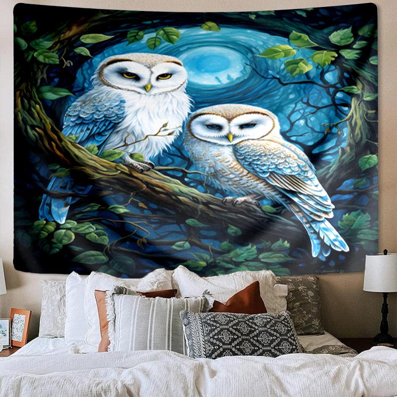 Mystical Forest Owl Tapestry Room Decoration Wall Hanging for Living Room Bedroom, dormitory, Birthday and Christmas gifts