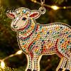 Acrylic Ornament for Restaurant 2PCS Christmas Goat Hanging Ornaments Decorative 2D Tree Birthday Party Decor Pendants Lightweight Festive Ornaments