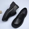 lnit derby shoes men's thick-soled heightening big head leather shoes formal wear niche folds high-end commuting trendy shoes